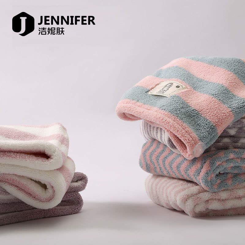 紫色波纹+双色波纹(2条装) 洁妮肤包头巾浴帽干帽女超吸水毛巾可爱擦长头速干神器洗头巾图片