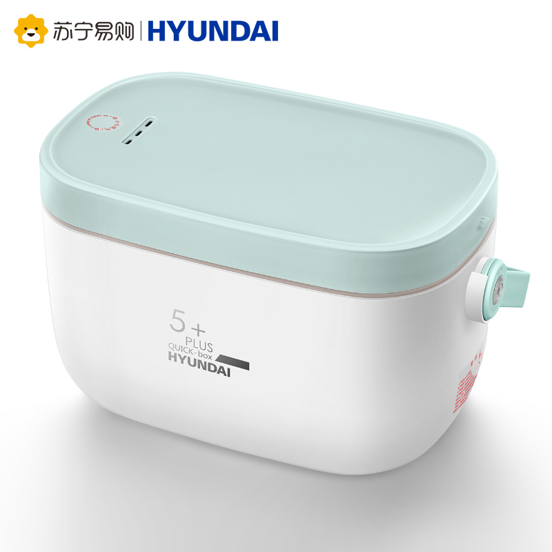 韩国现代(HYUNDAI)电热饭盒0.74L保温插电加热蒸煮饭带饭神器一机多用上班族便携QC-FH603 鲜果绿