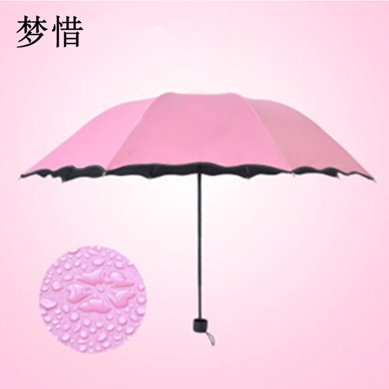 梦惜 手动钢骨伞架 黑胶布 橡胶漆手柄 晴雨两用伞 YF-S2021007/把高清大图