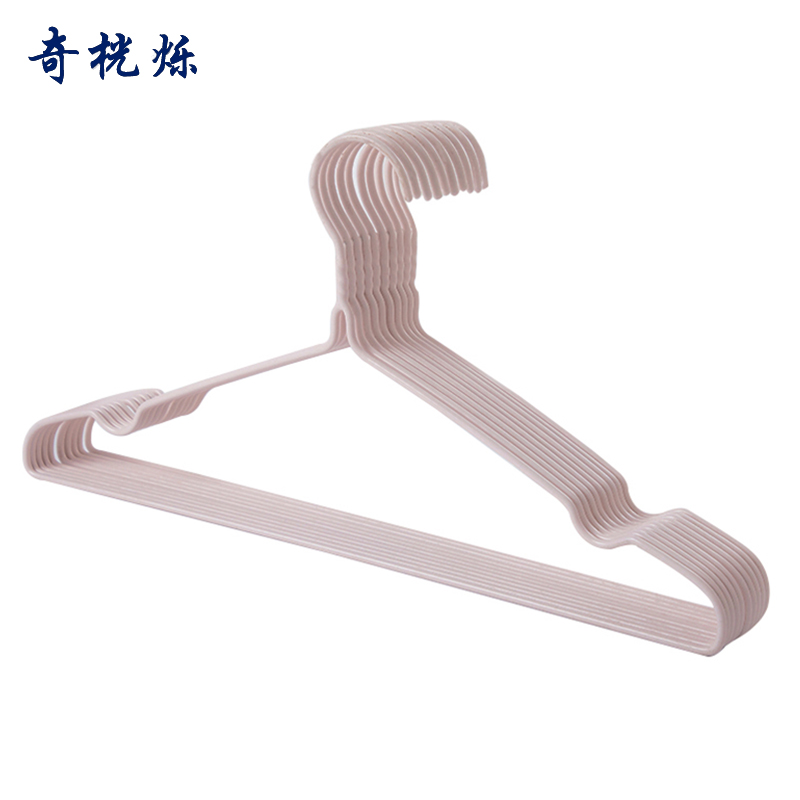 奇桄烁浸塑衣架40cm粉色10个/组高清大图