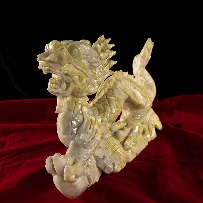 美帮汇玉石龙摆件龙工艺品办公室家居青龙装饰高清大图