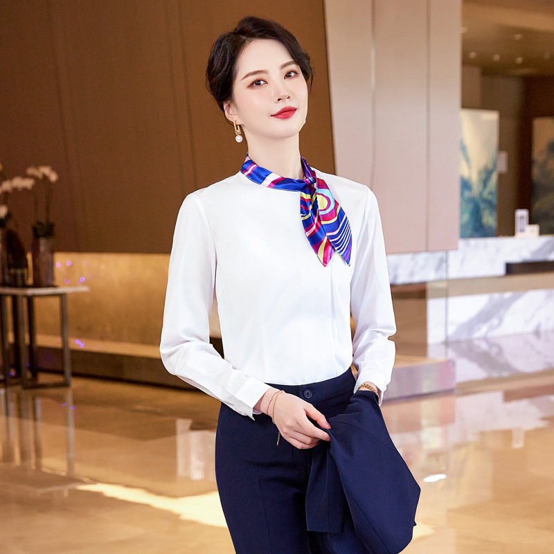 女先生女士衬衫职业正装长袖白色衬衫女设计感小众气质通勤早春新款