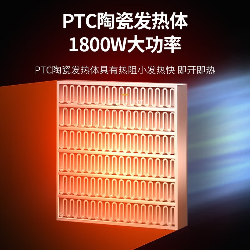 海尔(Haier) 暖风机取暖器家用 1800W功率 台式电暖风浴室加热器办公室节能省电型电暖器 HNS1803 遥控款