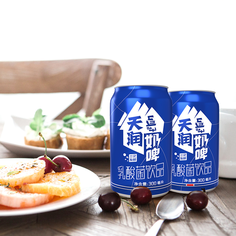 天润奶啤乳酸菌饮品300ml*12瓶 鲜奶制造 0酒精添加 乳酸菌发酵2次发酵工艺 清爽气泡感