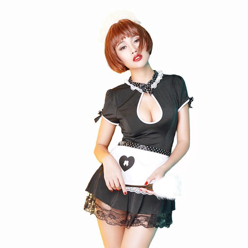 角色扮演女士夫妻情服饰成人情趣用品性感可爱制服诱惑女仆厨娘服五件套装