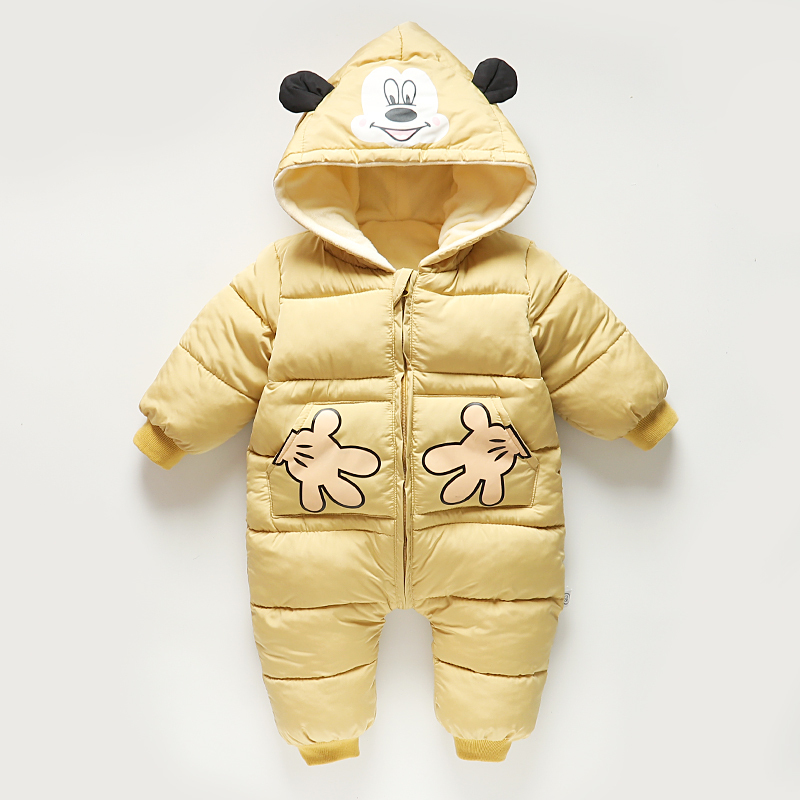 冬季加厚宝宝连体棉服保暖哈衣防风外出服