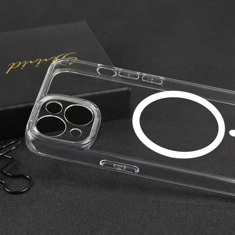 ibattz适用iphone15磁吸手机壳苹果15promax液态硅胶新款支架壳支点防摔360°可磁吸Magsafe透明