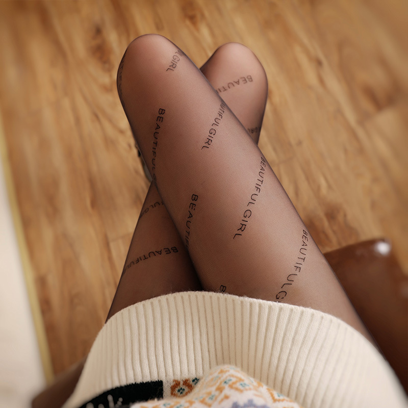 霏慕(Fee et moi)女式情趣睡衣丝袜 性感透明透视连裤袜非开裆情趣内衣丝袜天鹅绒字母连裤袜 7317高清大图