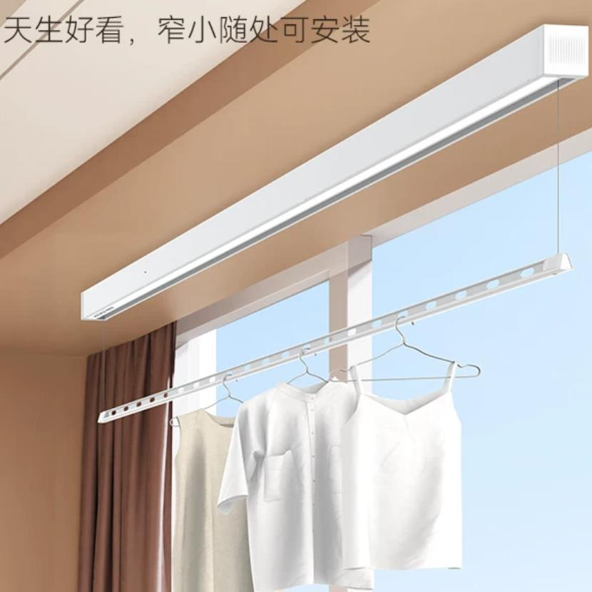 好太太晾衣架A20白色明装可嵌入式离线语音单杆2米晾衣机25KG承重高清大图
