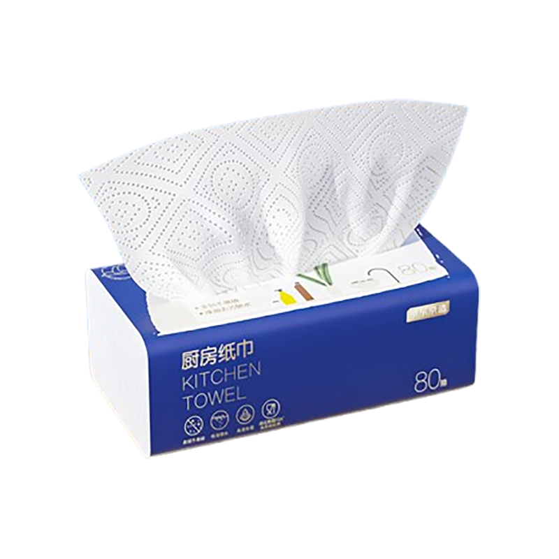 京东京造抽取式厨房纸巾抽纸80抽*6包 吸油锁水厨房用纸餐巾纸 大包大号