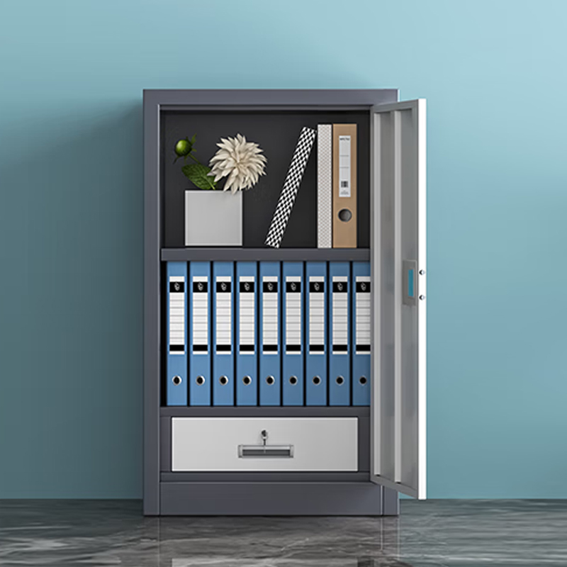 缑氏指纹电子保密柜钢制密码文件柜档案柜矮柜资料柜办公柜单门灰白:电子锁高清大图