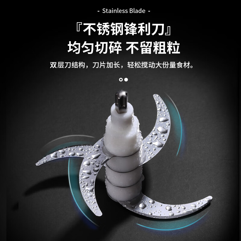 小浣熊绞肉机家用电动小型饺馅碎肉搅肉打肉机搅拌机多功能蒜泥婴儿辅食料理机高清大图