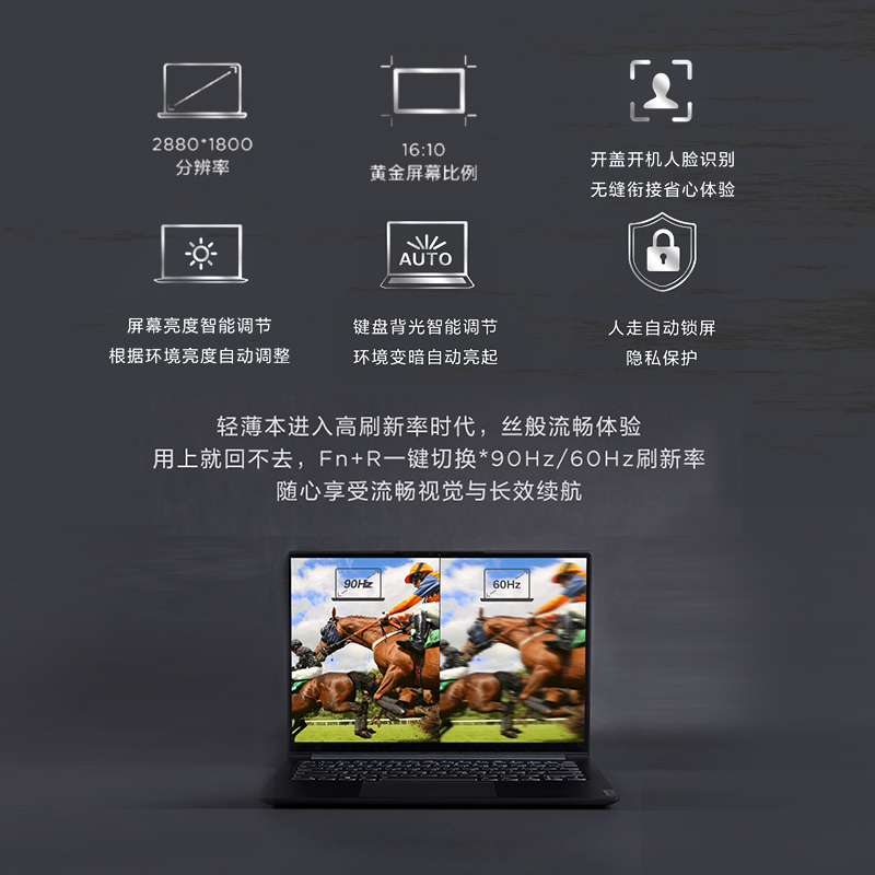 【新品】联想(Lenovo)YOGA 14s 2021款 标压锐龙版14英寸全面屏超轻薄本笔记本电脑(8核 R7-5800H 16G 256G 2.8K 90Hz高色域屏)深空灰
