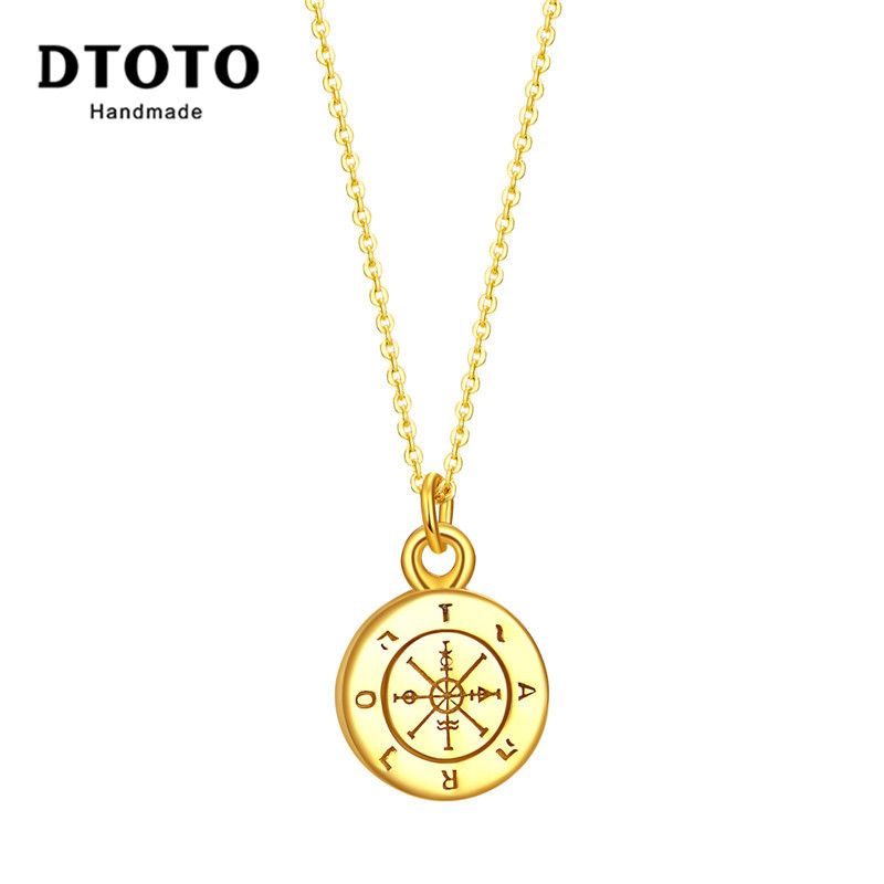DTOTO 双面纯银硬币项链女复古金币钱币吊坠ins冷淡风简约锁骨链