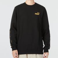 彪马（PUMA）卫衣男装新款运动服跑步训练针织毛圈保暖宽松休闲圆领套头衫 674346-73 ZP M 674346-01/黑色