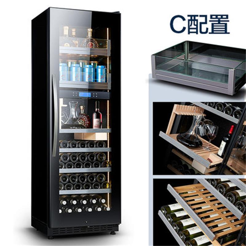 尊堡 恒温冰吧酒柜双温风冷红酒柜家用客厅冰箱茶叶饮品玻璃冰柜 组合3