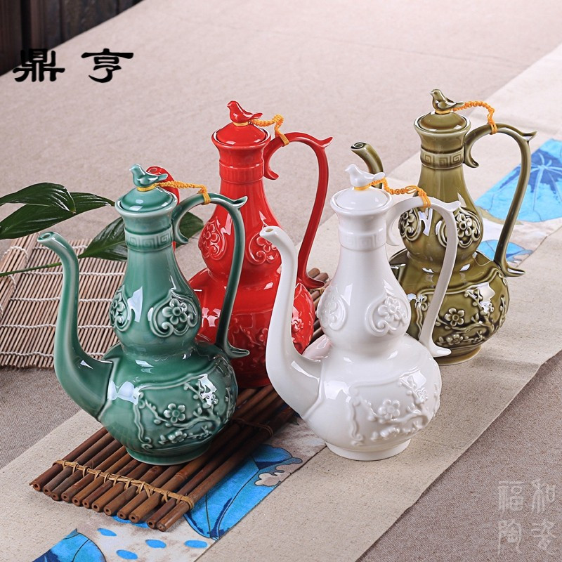 鼎亨促销仿古陶瓷浮酒壶单壶白酒分酒器爵杯烈酒杯高脚杯