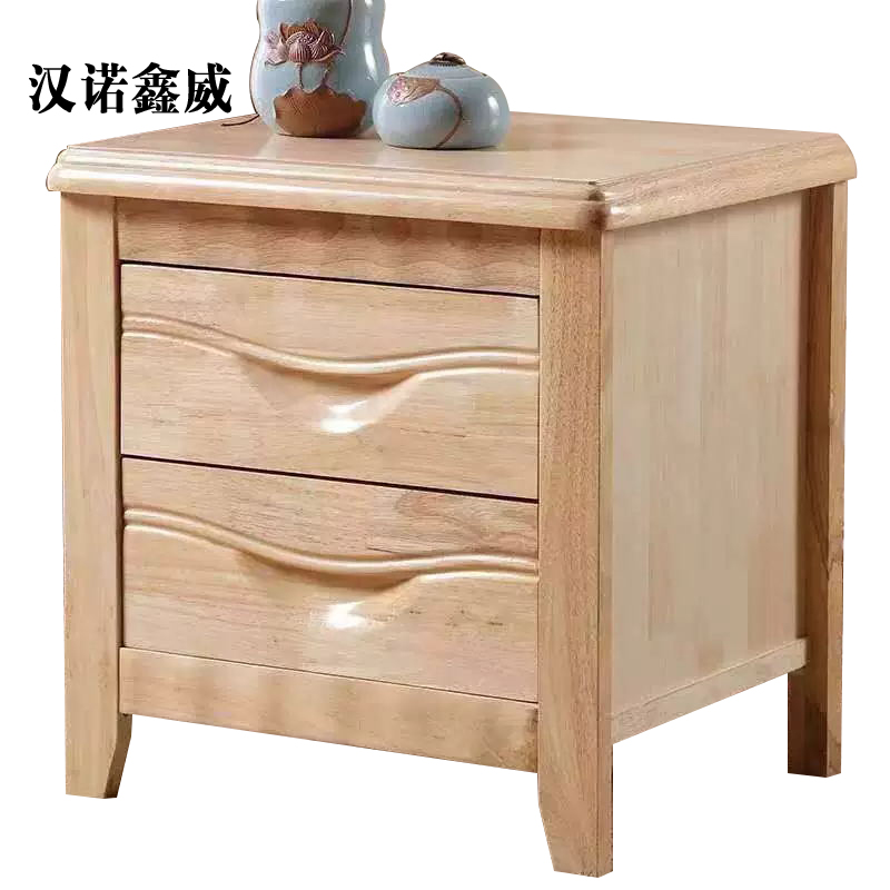 汉诺鑫威床头柜简约现代卧室床边储物柜升级款原木色50*41*50cm