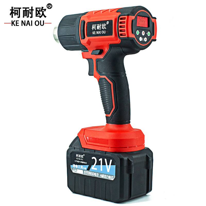 柯耐欧 锂电数显无极调温热风枪贴膜枪 21V一电一充/两电一充 套高清大图