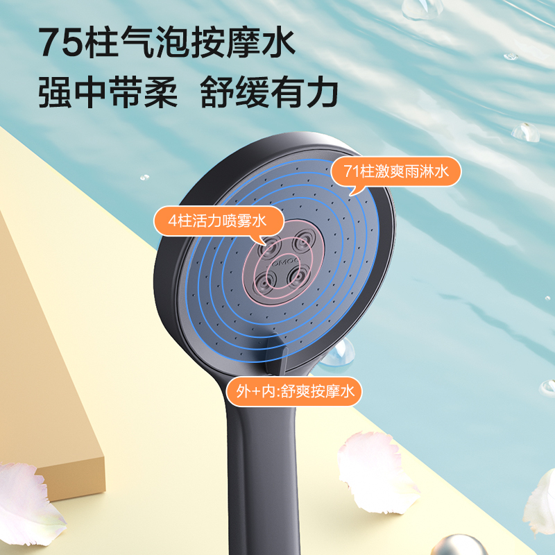 JOMOO九牧淋浴花洒套装枪灰色水氧除垢喷枪恒温淋浴器26164-644/HBS-1