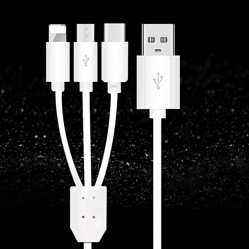 一拖三多功能iphone苹果安卓oppo通用vivo手机快充电器2a数据线头|1.5米一拖三线(单条装)