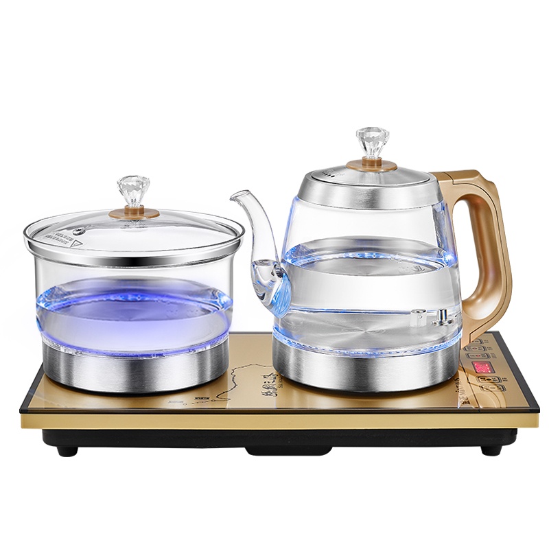 金正全自动煮茶器上水壶电热水壶玻璃手柄加水泡茶台家用烧水壶抽水式电茶炉jz-a6 香槟金高清大图
