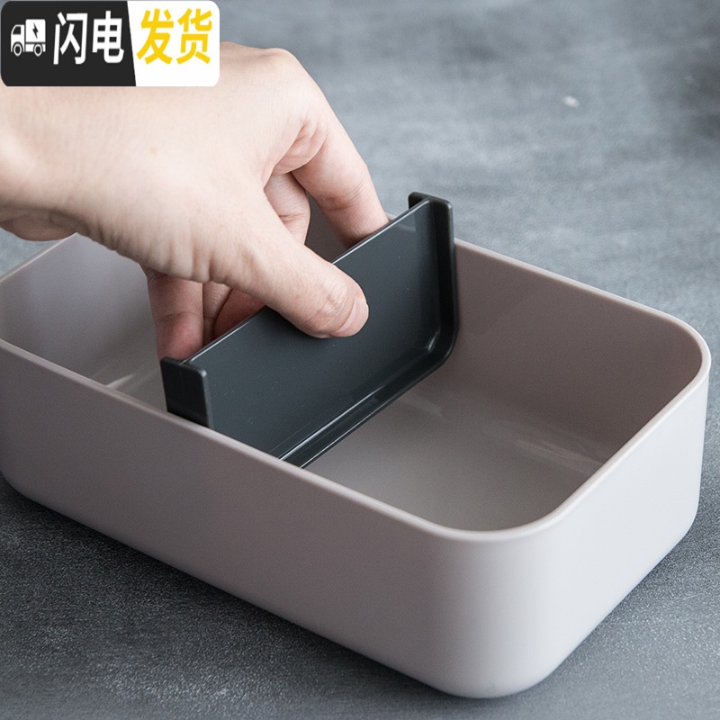 三维工匠日式分格便当盒可微波炉上班带饭盒ins北欧简约健身午餐盒 灰橙(六件套)高清大图