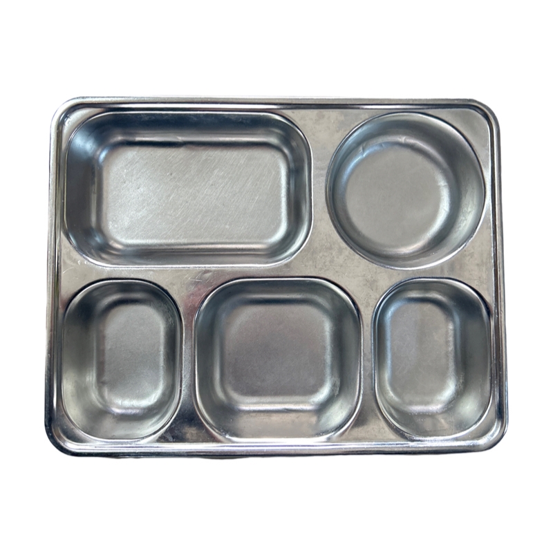 莘煊 304不锈钢五格餐盘 28cm*22cm*4.2cm 个高清大图