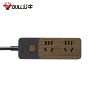 公牛(BULL)GN-R1220-5米木纹插座桌面创意多功能家用多用插排插板拖线板接线板插线板学生宿舍床头排插