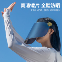 神火防晒帽女夏遮阳防紫外线镜防护面罩空顶骑车太阳帽全脸防飞沫