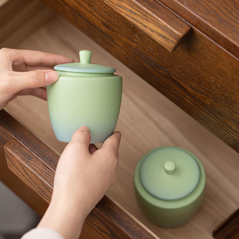 苏氏陶瓷(SUSHI CERAMICS)国潮茶叶罐轻舟已过万重山双储物罐礼盒组伴手礼图片