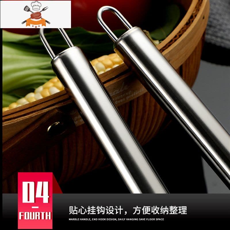 不锈钢加厚锅铲锅铲套装不锈钢炒菜铲子厨具汤勺炒勺家用勺子 敬平 加厚二件套[铲子 汤勺]图片
