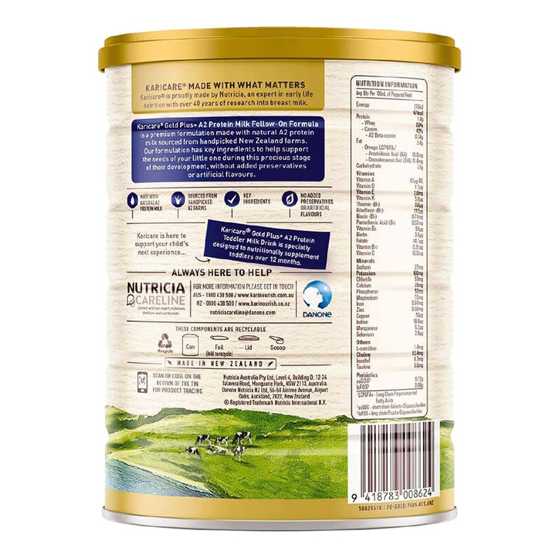 澳洲新西兰可瑞康(karicare)金装A2蛋白宝宝配方牛奶粉2段900g 进口婴幼儿二段奶粉6-12个月高清大图