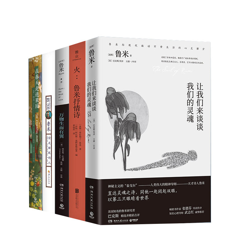 [正版]鲁米诗集5册套装 在春天走进果园 火 鲁米抒情诗 万物生而有翼 让我们来谈谈我们的灵魂 鲁米偷走睡眠的人 外国诗高清大图