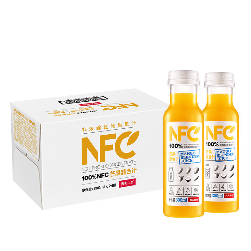 农夫山泉100%NFC芒果混合汁300ml*24瓶