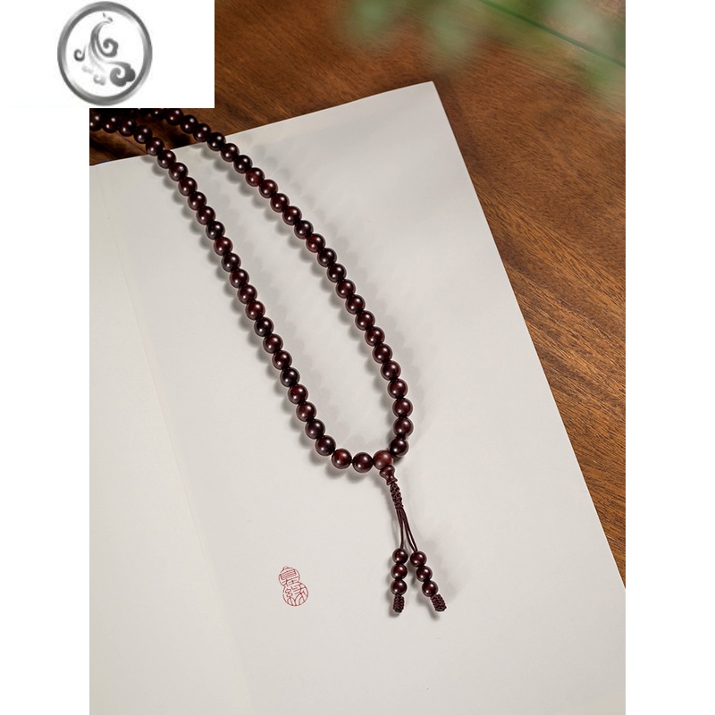 JiMi千年老料印度小叶紫檀手串108颗佛珠2.0念珠项链男女檀香红木手链高清大图