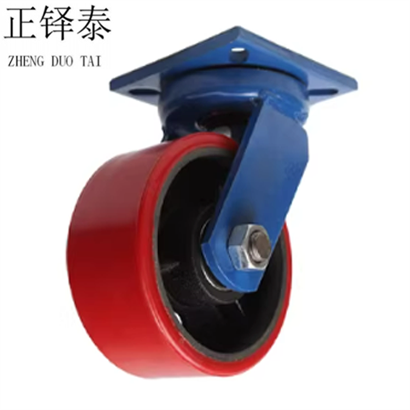 正铎泰 重型铁芯聚氨酯轮 万向轮6寸150mm /个高清大图