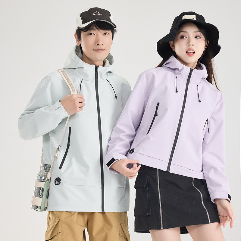 渔人船长春秋新款时尚休闲运动情侣冲锋衣男女款户外潮牌单衣夹克