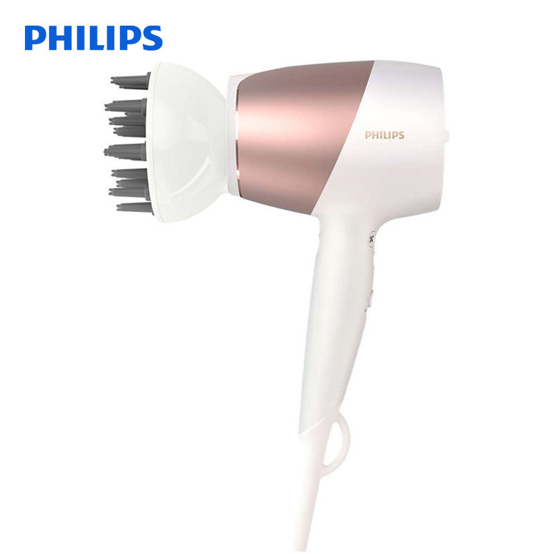 飞利浦(PHILIPS)电吹风小金筒BHD286/05 智能微感应 温控技术高效锁水 负离子护发 按摩一体机