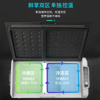 冰虎(Alpicool)车载冰箱压缩机制冷ET60升车家两用冷冻冷柜冷藏迷你学生宿舍小冰箱便捷拉杆箱可达-20℃带储物篮