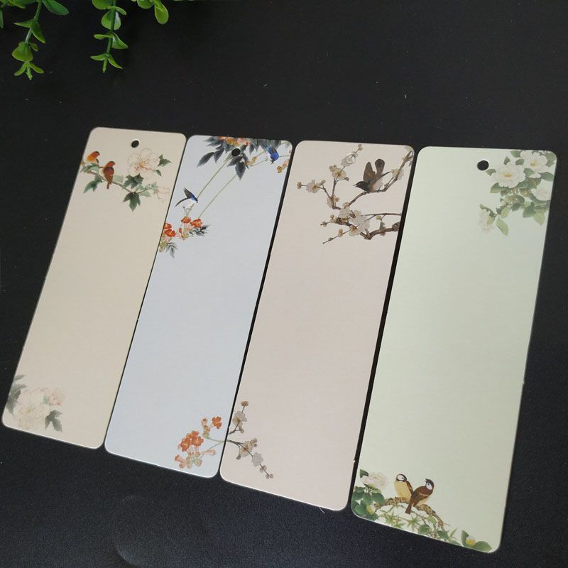 创意空白自制书签材料包古典中国风梅兰竹菊学生用手写手绘卡