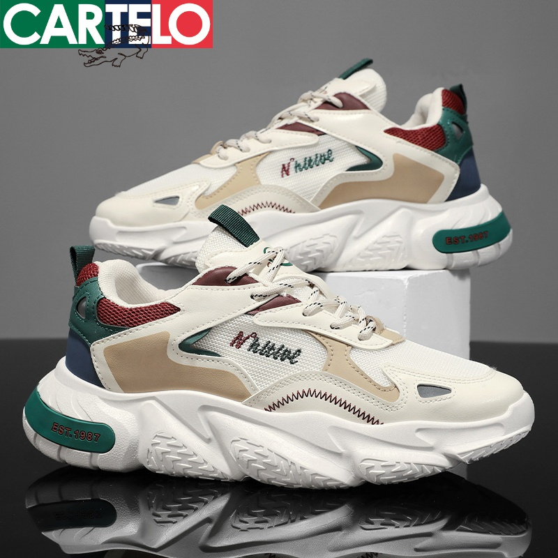 线下专柜同款卡帝乐鳄鱼cartelo新款舒适老爹鞋潮流男士时尚运动鞋