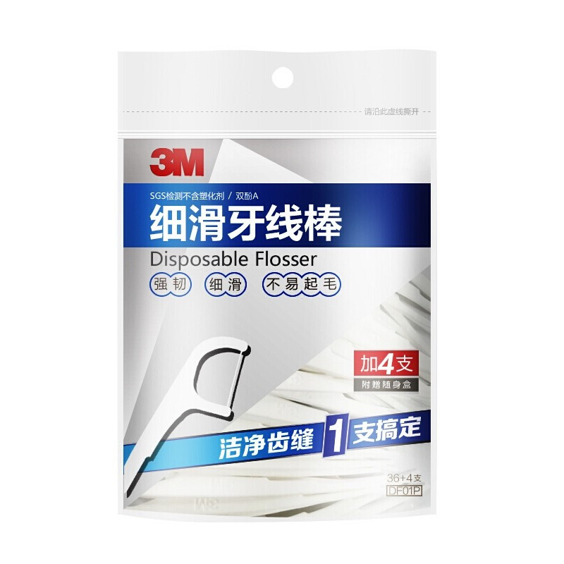 3M 细滑牙线 牙线棒 牙齿牙缝护理清洁 (36+4支)*2包