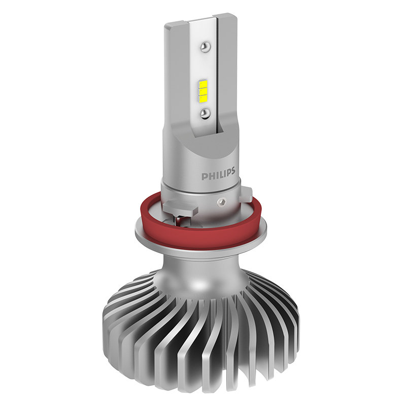 飞利浦(PHILIPS)极昼光LED H11汽车灯泡大灯近光灯远光灯2支装 增亮200%酷炫白光6000K精准光型快速安