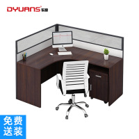DYUANS东原屏风办公桌1.4米单人位屏风桌L型职员电脑桌DY-F1401
