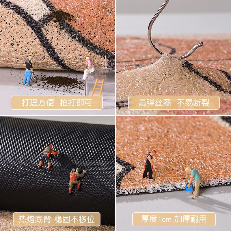 卡通入户门丝圈脚垫门口耐磨地垫进门家用防滑垫子玄关可裁剪地毯