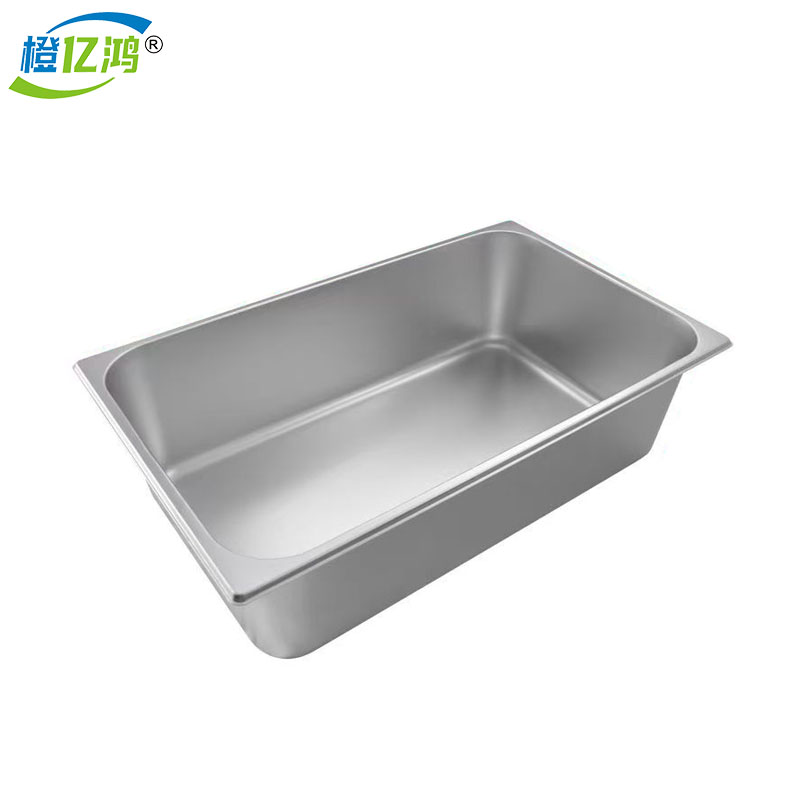 橙亿鸿 不锈钢份数盆配盖子 食堂自助长方盒带盖方盆 菜盆 1/1 53.5*32.5*15cm/个高清大图