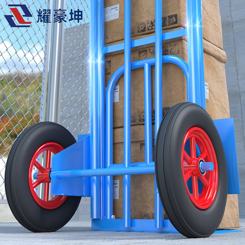 耀豪坤 两轮手推装货搬运车14寸橡胶实心轮HU2Y/台高清大图