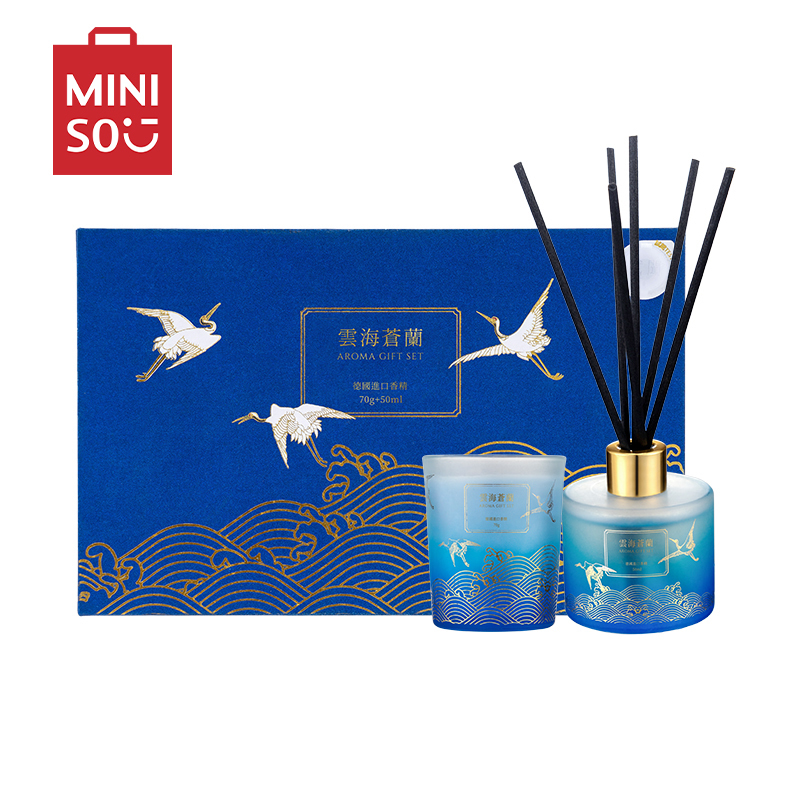 名创优品(miniso) 故宫宫廷系列香薰蜡烛礼盒套装室内清香礼物(云海苍兰)