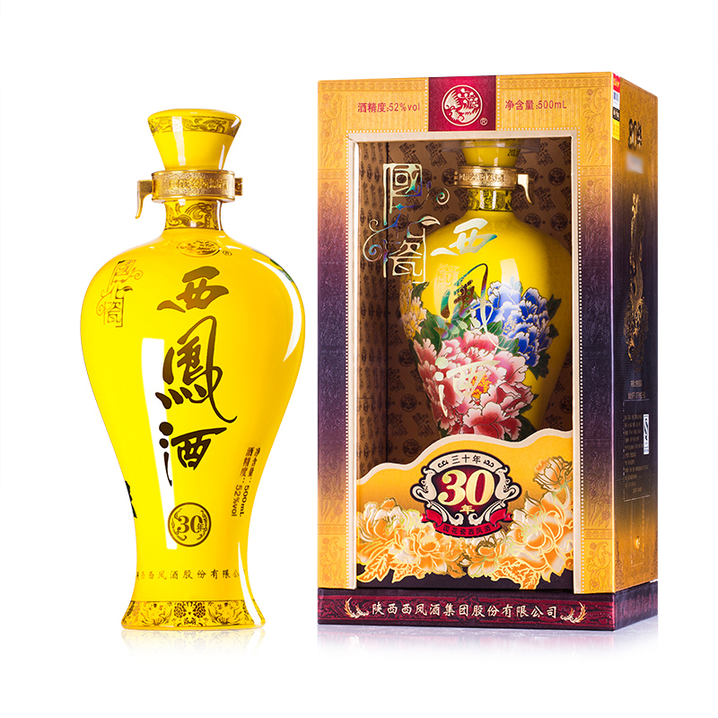 西凤 国花瓷30年 52度 凤香型 白酒 500ml *6瓶 整箱装